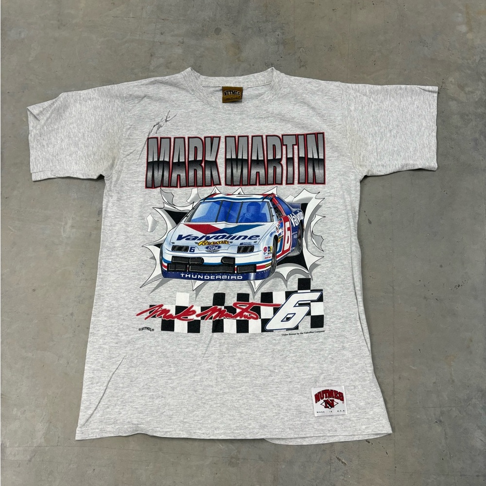 Vintage Nutmeg Nascar Shirt Mens Medium Mark Martin Racing Signed!!!